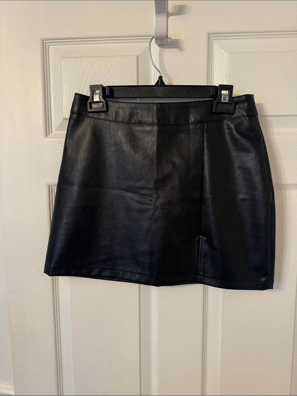 Black Faux Leather Mini Skirt